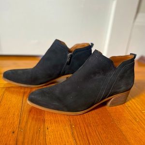 Franco Sarto Black Suede Ankle Boots